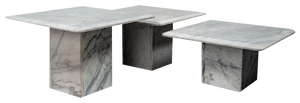 Carrara Marble Nesting Coffee Tables, Italy, 1960s, Set of 3