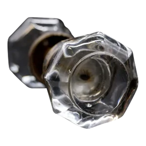 Antique Wide Shank Octagon Clear Glass Door Knob Set