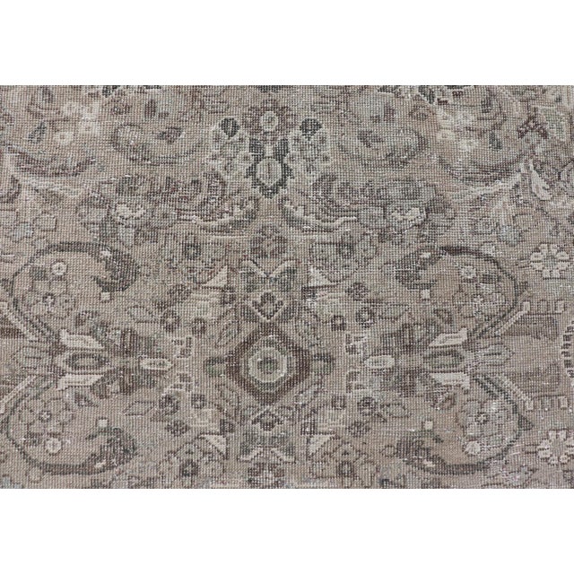 Gray Antique Persian Sultanabad Rug With Medallion Design in Soft Gray 10'1 X 13'5 For Sale - Image 8 of 11