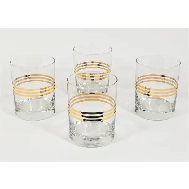 1970s Mid Century Double Old Fashioned Glassware Barware For Sale - Image 4 of 9