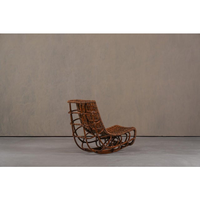 Vintage Bamboo Slingback Lounge Chair, Germany, 1970s For Sale - Image 4 of 15