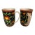 Vintage Takahashi “Kashmir” Porcelain Mug Set – Floral Navy/Red/Green With Gold, Set of 2 (Rare) For Sale