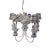 Vintage Chandelier Blue White Ceramic Rooster Chicken French Country Lighting For Sale In Tulsa - Image 6 of 8