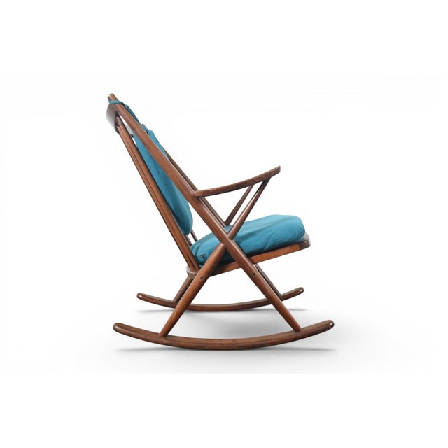Mid-Century Modern Mid 20th Century Attributed to Frank Reenskaug Model 182 Rocking Chair in Solid Afromosia For Sale - Image 3 of 10