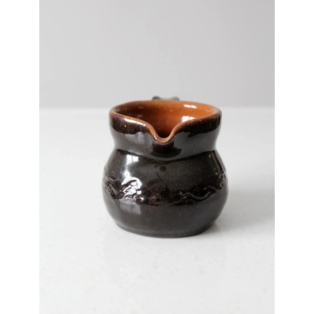 Late 20th Century Vintage Studio Pottery Creamer Pitcher For Sale - Image 5 of 13