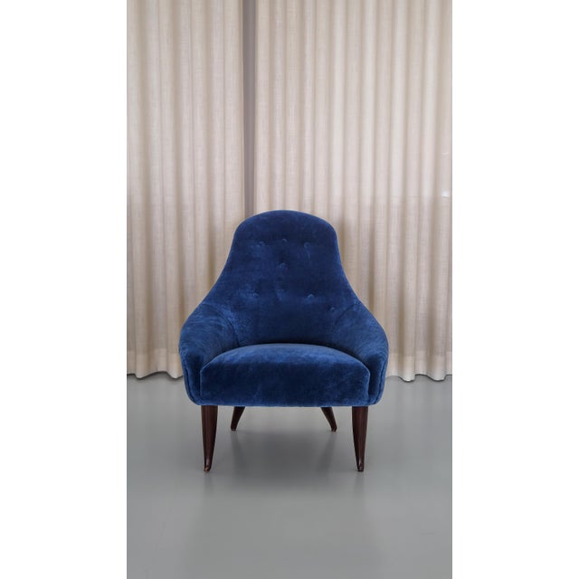 This vintage/antique item fully re-upholstered in a Teddy Mohair Velvet by Pierre Frey