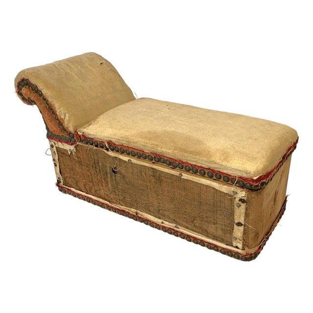 Early 1900's Deconstructed Mini Chaise Lounge Hinged Box For Sale