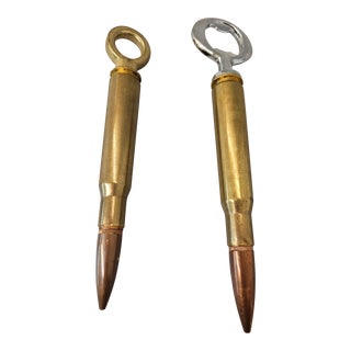 Military-Esque Brass Bullet Bottle Opener and Wine Cork Remover For Sale
