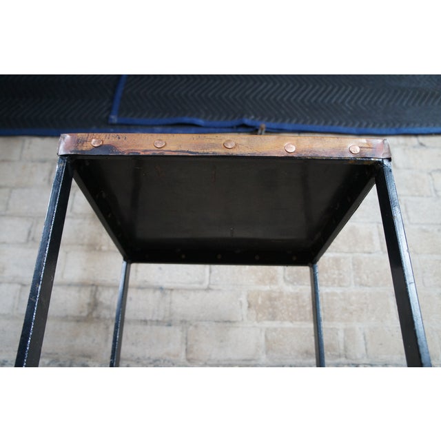 Mid Century Copper & Iron Modern Side Table Plant Sculpture Stand For Sale - Image 6 of 12