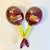 Eggplant 1950s Vintage Boho Chic Mexican Hand-Painted Maracas - A Pair For Sale - Image 8 of 11