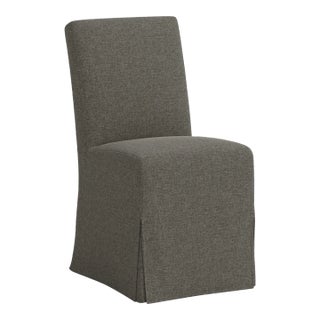 Stoffer Home x Cloth & Company Lindy Slipcover Dining Chair in Texture Linen Charcoal For Sale