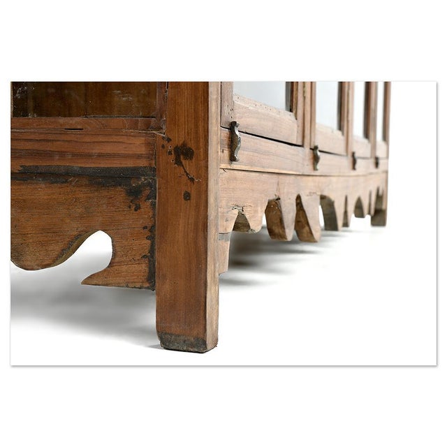 Wood Solid Wood Cabinet with 16 Glazed Compartments For Sale - Image 7 of 10