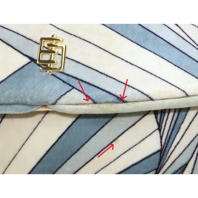Dove Gray Emilio Pucci Italian Velvet Convertible Clutch Shoulder Strap Handbag, c.1970 For Sale - Image 8 of 15