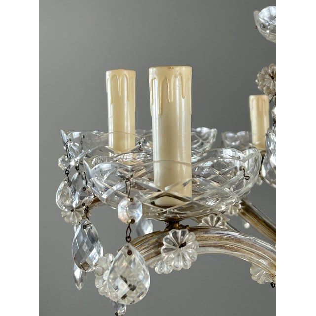 Glass Large Louis XV Style Crystal Chandelier with Pendants, 20th Century For Sale - Image 7 of 11