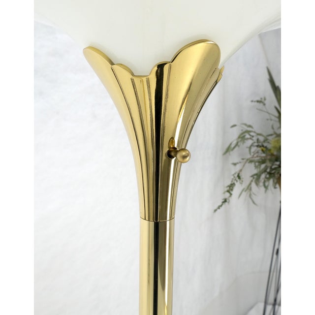 Pair of Clover Shape Base Trumpet Shades Brass Floor Lamps c1970s For Sale - Image 17 of 18