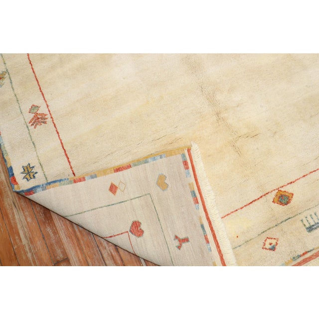 Modern Folk Art Persian Gabbeh, 5'5'' X 7'7'' For Sale - Image 11 of 11