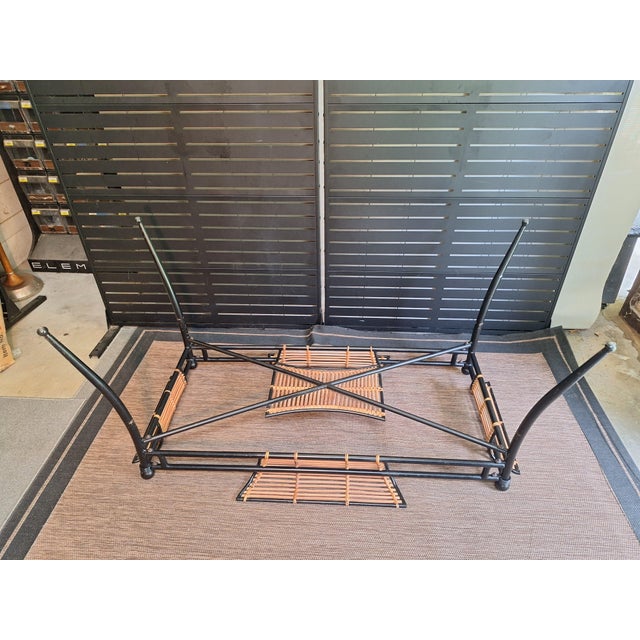 Late 20th Century Late 20th Century Iron and Cane Dining Room Table Base For Sale - Image 5 of 5
