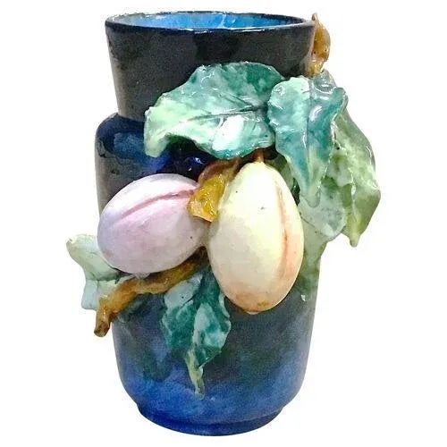 Ceramic Antique French Edourd Gilles Majolica Vase For Sale - Image 7 of 7