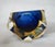 C.1970s Italian Alessandro Mandruzzato, Hand Blown Faceted Murano Cobalt, Amber & Clear For Sale - Image 9 of 18