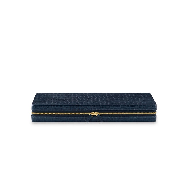 Maitland-Smith Travel Backgammon Board Blue