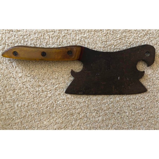 Antique French Bird Figural Butcher Knife Meat Cleaver With Bakelite