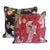 Pair of Custom Made Geisha Floral Down Filled Pillows For Sale