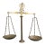 Large Italian Brass & Marble Decorative Balance Scale on Marble Base, 1950s For Sale