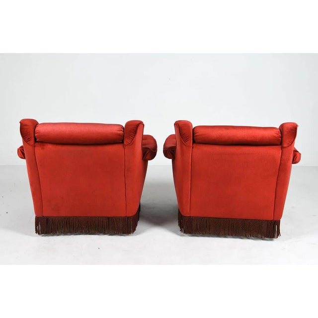 1960s Pair of Scandinavian Velour Lounge Chairs For Sale - Image 4 of 8