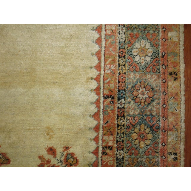 Ivory Antique Angora Wool Early 20th Century Turkish Oushak Rug - 4'8" x 7'2" For Sale In New York - Image 6 of 6