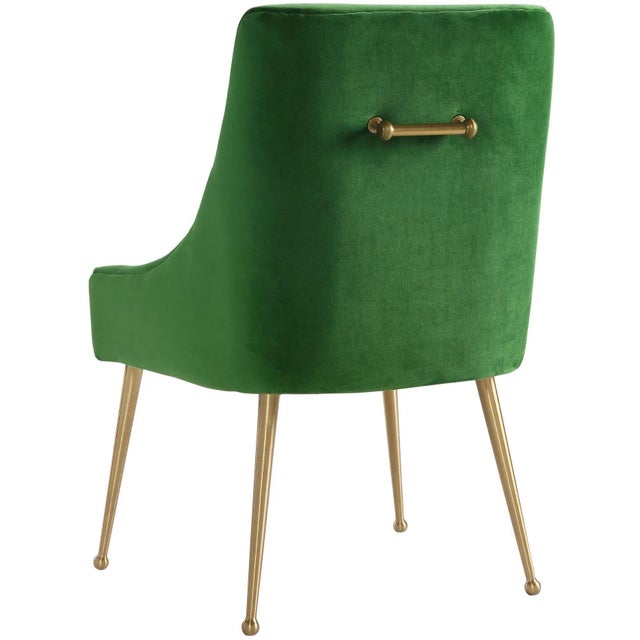 Beatrix Green Velvet Side Chair with Gold Legs For Sale - Image 4 of 9