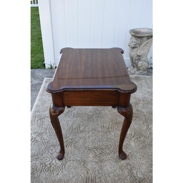 Vintage Harvest House Cherrywood Queen Anne Style Side Table W/Drawer For Sale In Philadelphia - Image 6 of 12