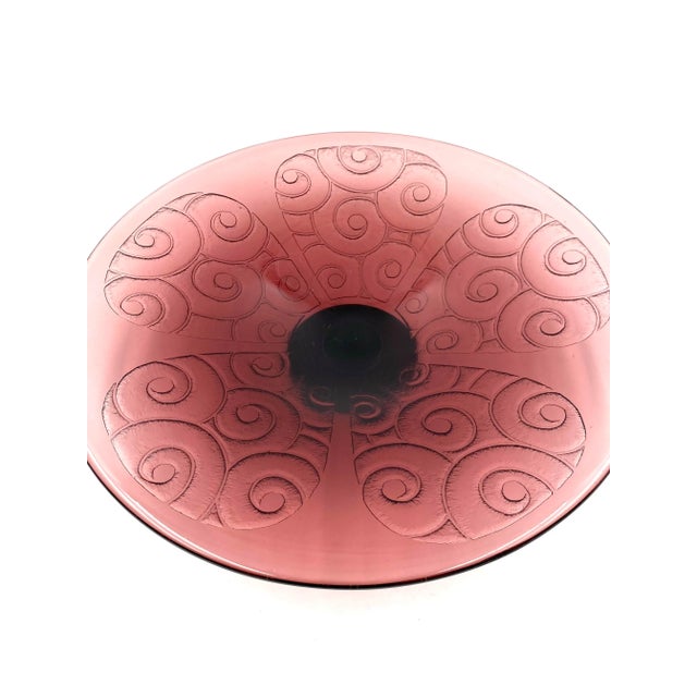 Charles Schneider Charles Schneider, Important Art Deco Violet Glass Centerpiece, Le Verre Francais, France 1930s For Sale - Image 4 of 13