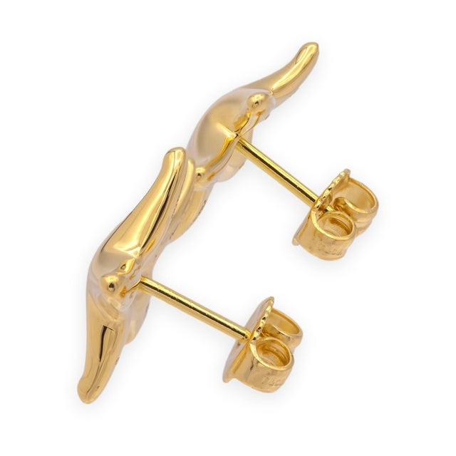Contemporary Vintage Tiffany & Co Elsa Peretti 18k Yellow Gold Starfish Earrings 16.5mm, A Pair For Sale - Image 3 of 10