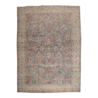 Early 20th Century Zabihi Collection Blue Pink Persian Sarouk Rug - 8'10" x 11'5" For Sale