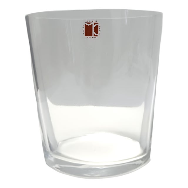 Transparent Murano Glass Vase by Carlo Moretti, Italy, 1990s For Sale