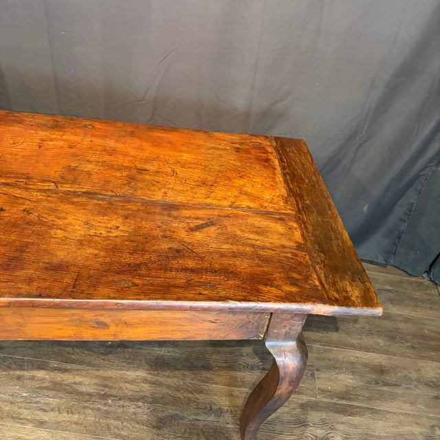 19th Century French Provincial Dining Table With Two Drawers For Sale - Image 14 of 16