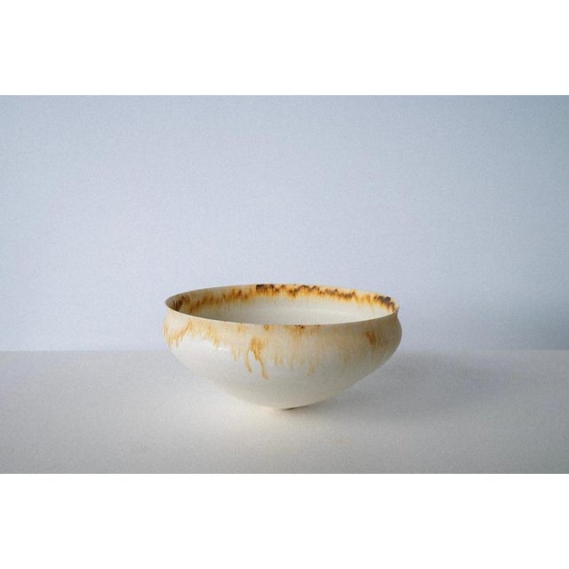 Ceramic Porcelain Vase in Glazed Porcelain and Iron Oxide by Robin Kerr For Sale - Image 7 of 7