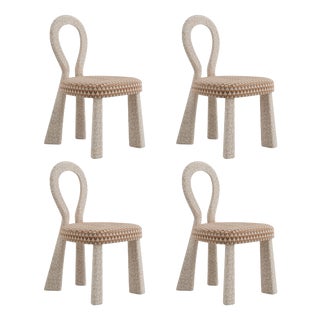 Mary III Dining Chairs with Upholstered Legs by Ottiu, Set of 4 For Sale