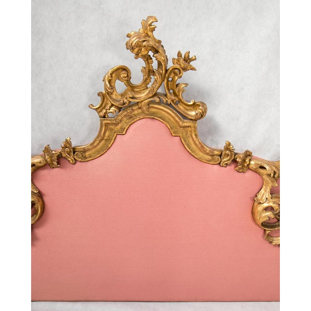 19th Century Rococo Italian Carved Giltwood Headboard For Sale - Image 14 of 18