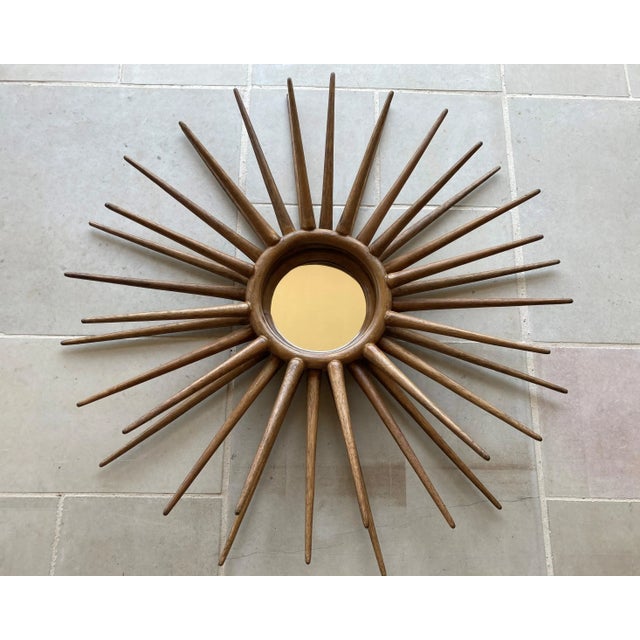 Circa 2013 Captivating Modern Three-Dimensional Layered Wooden Sunburst Mirror For Sale - Image 9 of 12