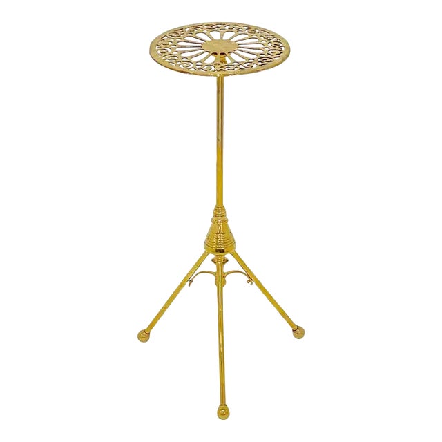 Tall English Table or Plant Stand of Brass From the Aesthetic Movement For Sale