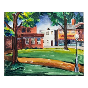 1930s James Wilson Indianapolis Park Watercolor