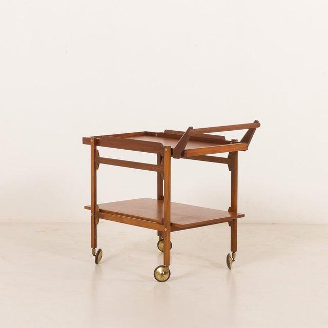 1960s Mid-Century Scandinavian Teak Bar Cart, 1960s For Sale - Image 5 of 18