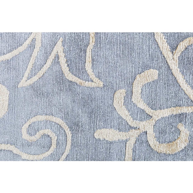 Modern Damask-Deco Wild Botanical Tibetan Wool & Silk Rug by Doris Leslie Blau Size: 11'7" × 22'3" (353 × 678 cm) This...