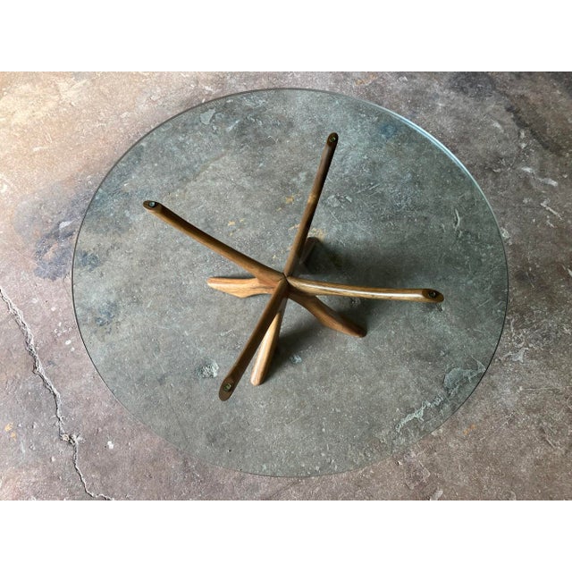 Vintage Coffee Table in Glass by Illum Wikkelsø for Niels Eilersen, 1960s For Sale - Image 9 of 11