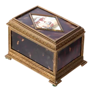 Italian Shell & Enamel Dresser Box