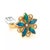 Contemporary Kabana Diamond Fire Opal 14k Yellow Gold Flower Ring, Size 7.25 For Sale - Image 3 of 7