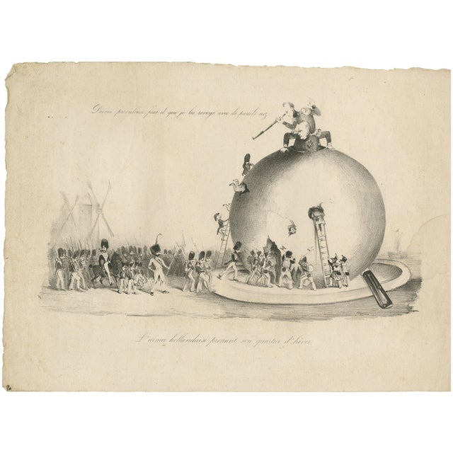 Dutch Troops Winter Quarters in a Cheese, Belgium, 1830, Litograph on Paper For Sale