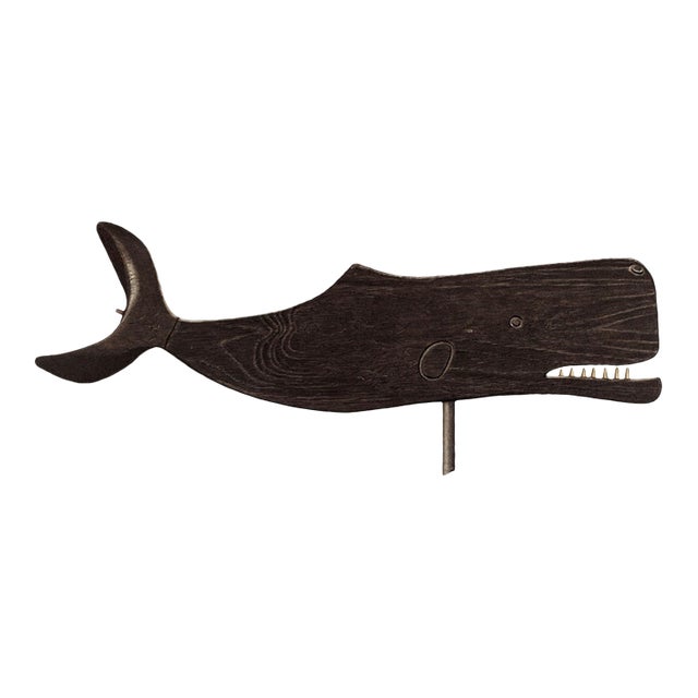 Vintage Whale Wall Art Print - Nautical Folk Art by Albert Ryder, 36" X 24" For Sale