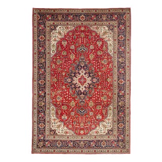 Middle Eastern Hand-Knotted Tabriz Rug For Sale